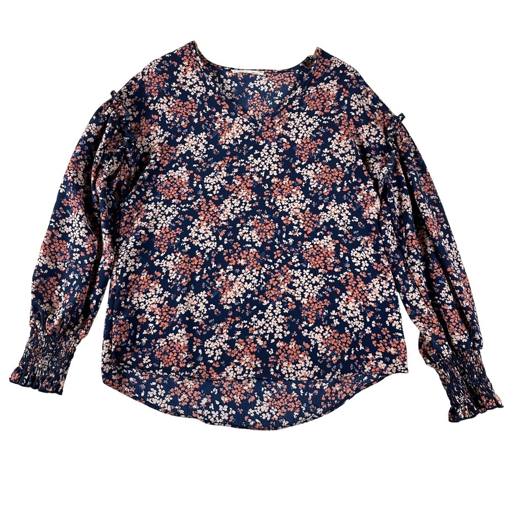 Vine & Love Floral Womens M Blouse Cottagecore Dainty Feminine Ruffle Romantic